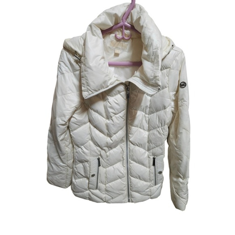 Michael Michael Kors White Puffer Jacket Coat Quilted‎ Lightweight